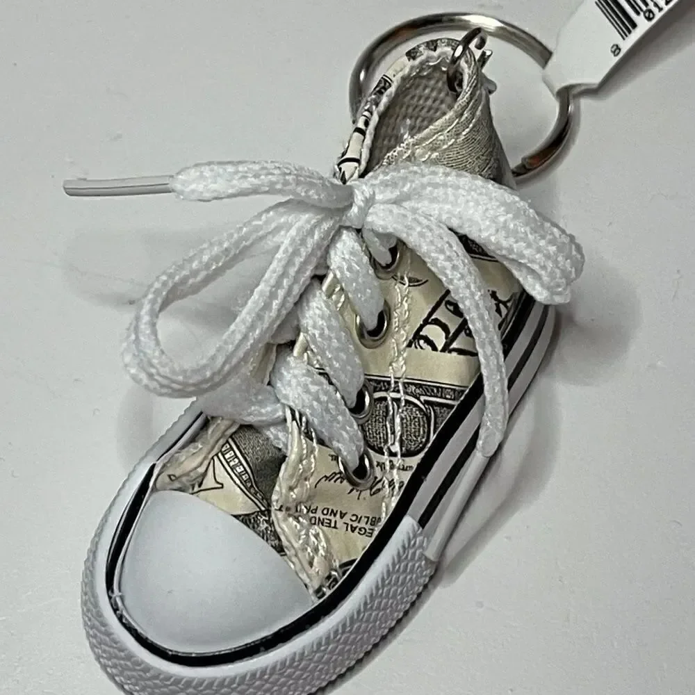 Money Faux Print Shoe Keychain